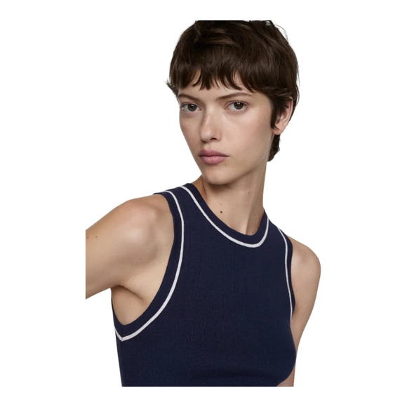 Mango [S] Knitted top with contrasting trim - Picture 4 of 7